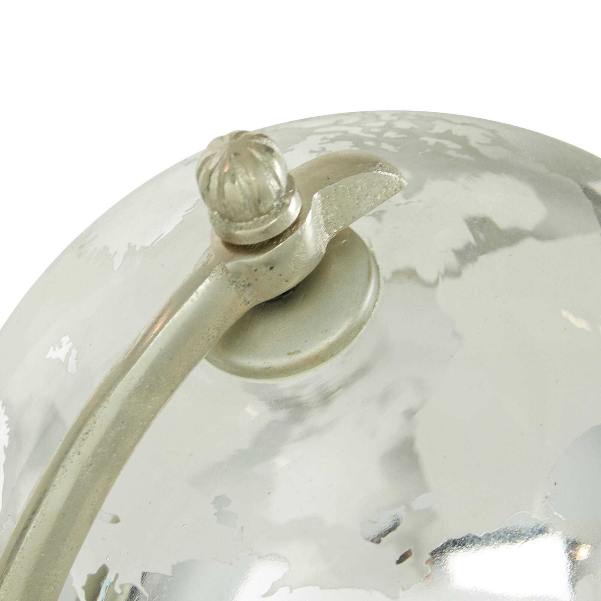 15" Silver Wood Globe